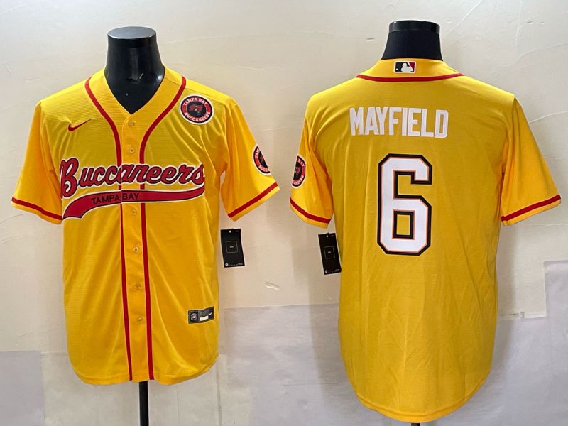 Men 2025 Tampa Bay Buccaneers #6 Mayfield Yellow Joint Name Nike Limited NFL Jersey style 06->tampa bay buccaneers->NFL Jersey